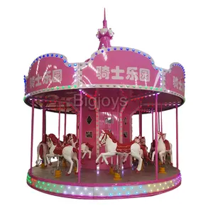 Çocuklar aşk pembe 16 koltuklar Merry Go yuvarlak eğlence parkı atlıkarınca satılık sürmek