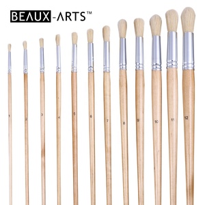 Pinceau d'artiste rond en poils de porc pour <span class=keywords><strong>peinture</strong></span> à l'huile, acrylique et <span class=keywords><strong>gouache</strong></span> - Product Image 2