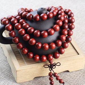 Zambian Bloodwood 108 Bead 10mm Wooden Prayer Bracelet Chinese Style Jewelry - Product Image 2