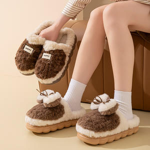 Nouvelles pantoufles en coton 2025 pour la maison, automne et hiver, pantoufles en coton chaudes et moelleuses à semelle épaisse pour couple - Product Image 4