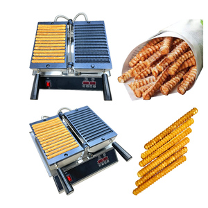 Machine à gaufres en forme de bâton long torsadé pour la vente de nourriture de rue, machine à gaufres en forme de frites, machine à pommes gaufres - Product Image 1