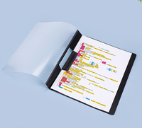 Carpeta de Almacenamiento de Documentos de Oficina con Varilla Giratoria de Apertura Lateral, Estándar Estadounidense A4, Transparente, Impresa con UV, de Polipropileno