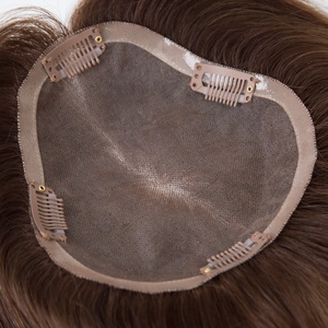 Vierge européenne Remy cheveux toupet <span class=keywords><strong>Lexa</strong></span> Balayage couleur densité de lumière Toppers cheveux humains plein volume cheveux Toppers pour les femmes - Product Image 3