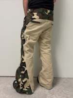 Jean évasé camouflage patchwork pour homme, coupe large, avec empiècements contrastants, style Y2K Hip Hop Streetwear, OEM ODM Marque Privée Personnalisée