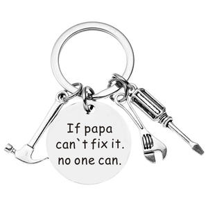 Mousqueton en acier inoxydable porte-clés papa/grand-père/papa fête des pères cadeau d'anniversaire marteau tournevis clé - Product Image 5