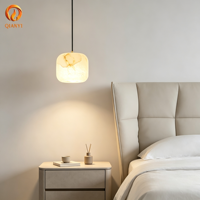 Décoration d'éclairage pour la maison, luminaire suspendu cylindrique en marbre moderne de luxe, petit lustre LED AC pour salon