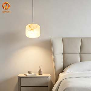 Lampadario a Sospensione Cilindrico in Marmo Moderno di Lusso, Piccola Lampada LED AC per <span class=keywords><strong>Soggiorno</strong></span>, Decorazione Illuminazione Casa - Product Image 2