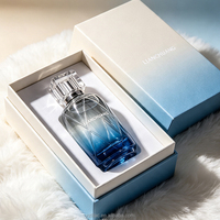Nouveau produit explosif : Flacon de parfum de luxe 100 ml, couleur et logo personnalisés pour flacons en verre transparent avec boîtes d'emballage