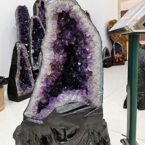 Reiki <strong>Crystal</strong> Crafts Natural <strong>Large</strong> <strong>Amethyst</strong> Geode Uruguay <strong>Amethyst</strong> Cluster Geode for FengShui and Home Decoration - Product Image 2