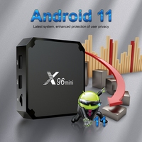 Vente en gros usine Nouvelle version Boîtier TV Android 11 X96 Mini Puce Amlogic S905W2 4K OTT Smart 1G 8G 2G 16G Double WiFi Décodeur