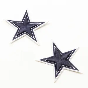 Parches bordados personalizados para ropa, insignias de bordado de estrellas 3D