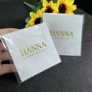 High Quality White Gold Foil Jewelry Cloth Luxury Custom Silver Polishing Clear Cloth Jewelry Cleaning Cloth For Jewelry