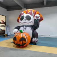 Modèle de citrouille gonflable sur le thème d'Halloween avec LED Modèle de dessin animé d'Halloween gonflable personnalisé Ghostbusters gonflable à vendre
