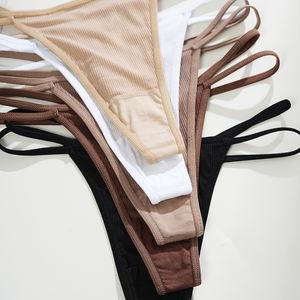 Sous-vêtements sexy G-<span class=keywords><strong>string</strong></span> solide en coton <span class=keywords><strong>Culotte</strong></span> de confort <span class=keywords><strong>String</strong></span> sexy Design personnalisé Sous-vêtements sans couture pour femmes - Product Image 5