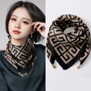 OAW Écharpe carrée 65x65cm en polyester imprimé coupe-vent, cache-cou, accessoire de mode pour femme printemps-été - Product Image 2