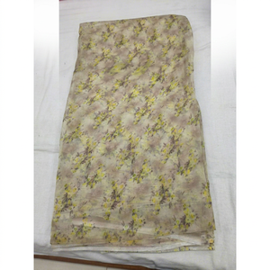 Tela de Organza Suave Premium con Diseño Floral, Material Elegante con Estampado de Flores para Diseñar Sarees, Vestidos y Trajes - Product Image 1