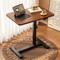 Table pliante mobile réglable en hauteur, bureau d'ordinateur, bureau d'écriture, table de chevet pour chambre à coucher, table de nuit simple, bureau de travail