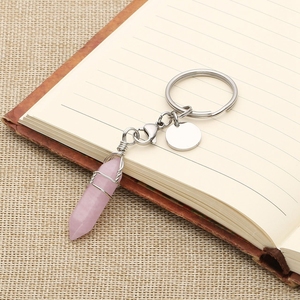 2026 Hot Selling Lovely rose quartz Crystal Keychain For Birthday Gifts