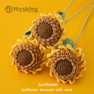 Mignonne laine quatre saisons avec graines d'<span class=keywords><strong>orange</strong></span> de café de tournesol Fleurs décoratives élégantes de style universitaire pour les enseignants et les aînés - Product Image 4