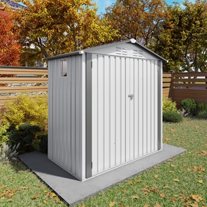 6x3.6ft Iron Contemporary Design Garden Storage Shed Multi-Function Waterproof Outdoor Furniture <b>Tool</b> <b>House</b> Lockable Door - Product Image 3