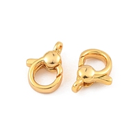 Pandahall SHEGRACE 5 pièces fermoirs à ressort en laiton plaqué or 18 carats véritable
