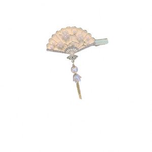 Pince à cheveux élégante de style chinois pour femme, avec perles et franges, design antique, pince bec de canard, accessoires capillaires - Product Image 6
