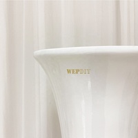 Support de vase en métal blanc de 100 cm de haut, pot à fleurs de mariage, pilier pour plantes, centre de table vintage grec, décoration de table