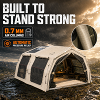 Tente gonflable Coody 17.2 Familia Pro Air - Beige, tente de luxe quatre saisons, abri hôtelier, tente gonflable pour les voyages et le camping