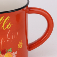 Tasse en céramique peinte à la main Redeco, motif récolte d'automne, vente directe usine, jolies tasses en céramique, décoration de cuisine et de maison pour Thanksgiving et l'automne