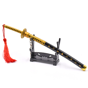 Llavero de espada de juguete de anime de aleación de zinc con funda desplegable, modelo <span class=keywords><strong>Touken</strong></span> Ranbu Mikazuki Munechika de 23 cm, ¡novedad! - Product Image 3