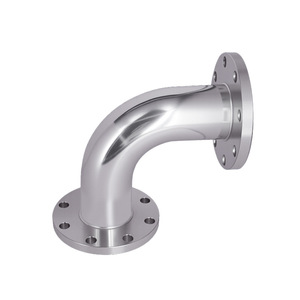 Coude à double bride en acier inoxydable 316L à 90 degrés, DN15 à DN100, surface polie pour raccordement de tuyaux - Product Image 1
