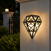 Éclairage mural extérieur moderne pour jardin, forme de bijou, lumière LED personnalisable, étanche IP65, base en PP, 3000K, 24W