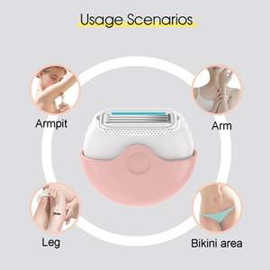 Nouveau <span class=keywords><strong>rasoir</strong></span> rotatif à triple lame en acier inoxydable pour l'épilation des aisselles et du maillot des femmes - Product Image 1