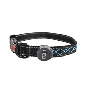 Collar de perro de nailon con luz LED, ajustable, reflectante, equipo de seguridad para mascotas - Product Image 1