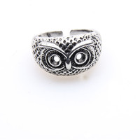 Bague ZRM vintage en alliage, motif hibou, plaqué argent antique, géométrique, style punk hip-hop, classique, pour hommes et femmes, cadeaux d'anniversaire, fête