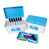Boîte de rangement portable pour craies avec couvercle pour enseignant, organisateur de craies sans poussière et solubles dans l'eau pour l'école