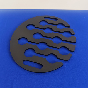 Đen Perspex Acrylic Sáo Sáo Sáo Phục Vụ Khay Rượu Vang Ly Rượu Sáo Sáo Treo Khay Với Xử Lý - Product Image 6