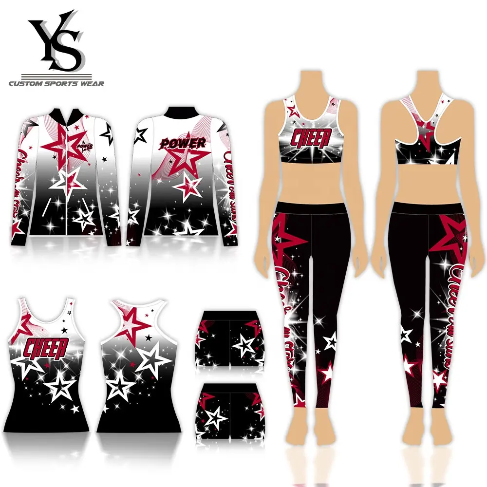 Hersteller Custom Cheer And Dance Teamwear Laufsport Sublimierter Trainings anzug Aufwärmen