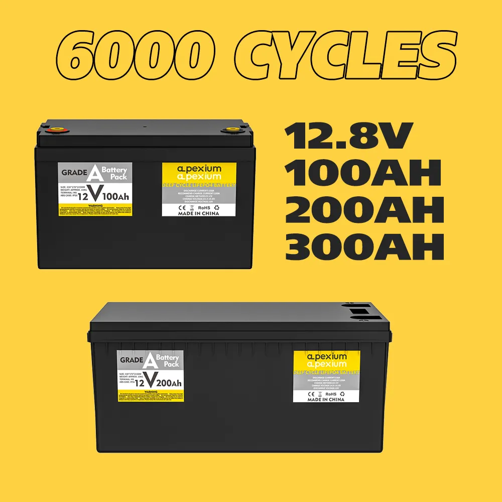 Personnalisation d'usine UE États-Unis Stocks LFP 12.8V 6000 Cycles Bluetooth BMS Lifepo4 Akku 12v 100Ah 200ah 300Ah Batterie au lithium