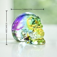 Vente en gros de statues de têtes de crânes humaines en verre K9 coloré de la marque Yucheng, figurines sculptées en cristal, style Feng Shui pour la décoration