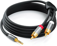 Câble Audio 3.5mm à 2 RCA de haute qualité mâle à mâle plaqué or 3.5mm Aux à 2 Rca câble stéréo Hifi pour lecteur Dvd