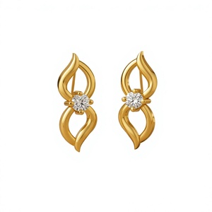 Pendientes de Oro de 14k con Diamantes de Laboratorio VVS1, Diseño Infinito Personalizado, Joyería Elegante para Mujer, Venta al por Mayor, Regalo - Product Image 1