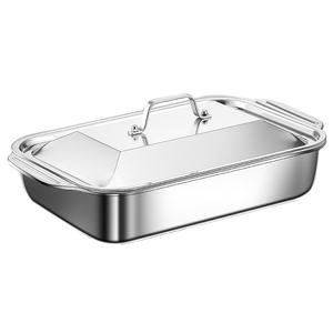 Stainless Steel Barbecue Restaurant Grill <strong>Fish</strong> Plate Tray square Plate With Lid Barbecue Plate Home Commercial Dry <strong>Pot</strong> - Product Image 3