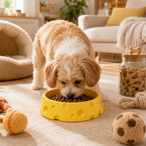 Tazones y Bebederos Personalizados Impresos en 3D con Diseño de Queso, Recipientes para Comida y Agua para Perros y Gatos - Product Image 1