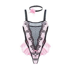 Uniforme de Cosplay de Alta Calidad, Lencería Sexy, Disfraz de Sirvienta, Conjunto de Lencería Transparente con Encaje Sexy para Mujer, Talla Grande - Product Image 3