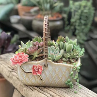 Panier de fleurs chaud Portable Pot de fleurs succulentes en céramique décoration créative de jardin maison