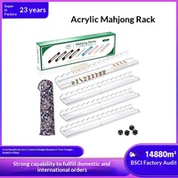Règle de Mahjong Américain en Acrylique Transparente, Poussoir de Tuiles Magnétique pour Mahjong, Décoration d'Intérieur, Détachable en 4 Pièces, Personnalisable