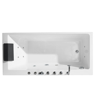 Vente en gros Bain SPA Bain à remous autoportant Baignoires autoportantes Acrylique Rectangle Cascade Air Massage Bain à remous avec robinet