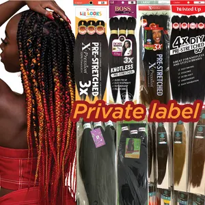 Braid Bulk pression pre stretched braiding hair Wholesale Price Synthetic Hair Extension Jumbo African Braids