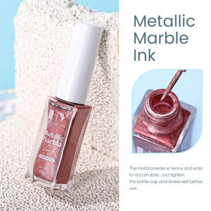 Encre à ongles effet marbre métallique 16 couleurs, séchage rapide à l'air LED UV, sans durcissement UV, écologique, pour nail art DIY, personnalisable OEM, sans HEMA, végétalien - Product Image 3